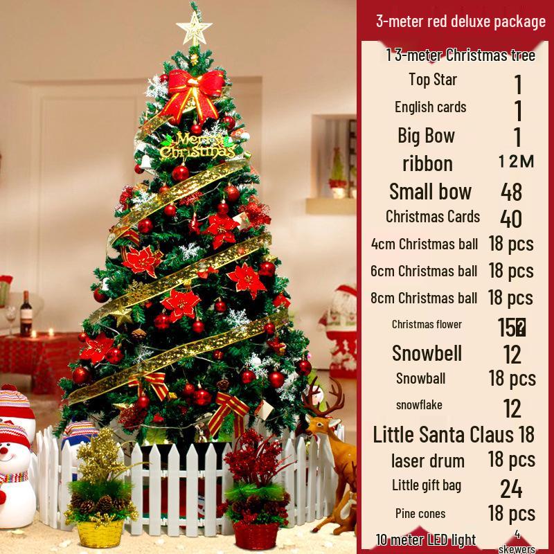 2025 Luxury Christmas Tree Package: 1.2-4M Luminous with Ornaments