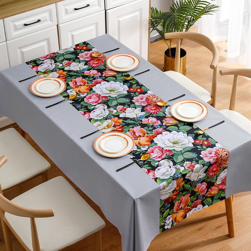 

Водонепроникна та жиростійка скатертина з ПВХ Ins Tea Rectangular Minimalist Floral Tablecloth 140*140cm