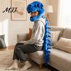 Halloween Dekor Dinosaurierskelett Kostüm, 3D Spinosaurus Schädel Maske Kopfstück und Wirbelsäule, Heim Plüsch Kapuzen Kostüm für Halloween, Cosplay,