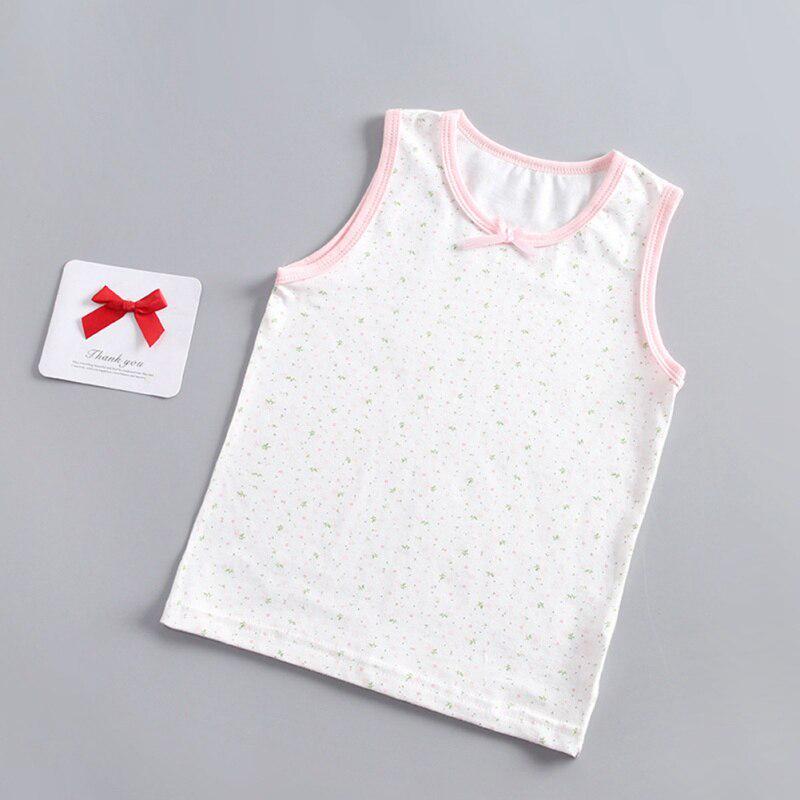 Girls Singlet Underwear Tank Princess Lace Undershirts Cotton Tank Bow Tops For Baby Girl Kids Children Clothing