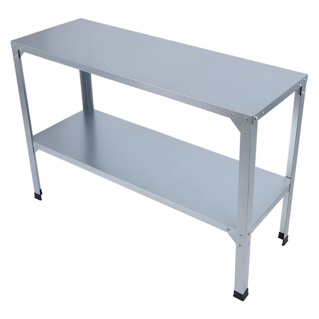 Metal Potting Bench 120KG Load Bearing Galvanized Iron Double Layers Greenhouse Potting Table with