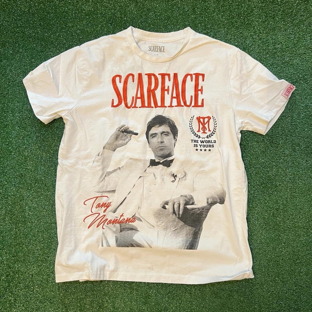 VINTAGE SCARFACE Print National Fashion Loose Small Neckline Casual Short Sleeve Tshirt High Quality Luxury Brand Summer Tops