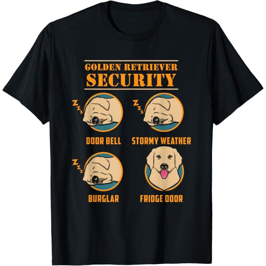 Golden Retriever Shirt Golden Retriever Security Funny Dog T-Shirt for Men Women Girls Kids S