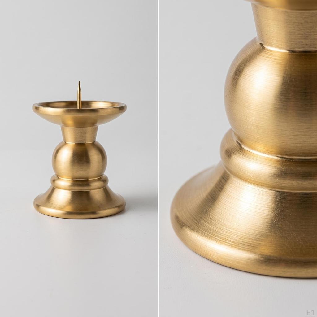 Brass Candle Holder Elegant with Pin Zen for Buddhists