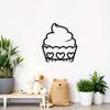 Cupcake Cuore Decorazione Murale in Metallo Ferro Nero Decorazione Panetteria Segno Murale Cucina