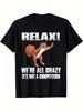 Funny Squirrel Graphic T-Shirt - Relax Were All Crazy Saying - Black Sh