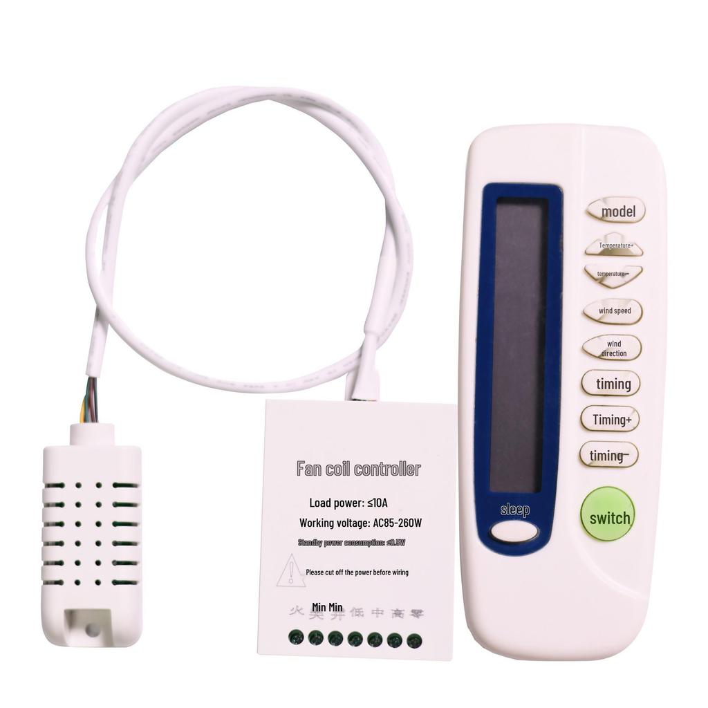 Wireless Hotel Thermostat & Fan Coil Controller with Remote Three-Speed Switch