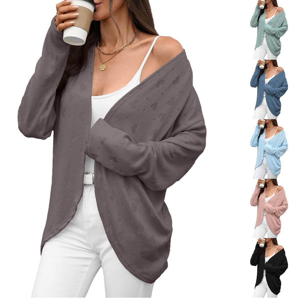 Women's Casual Fashion Long-sleeved Cardigan Knitted  Jacket
