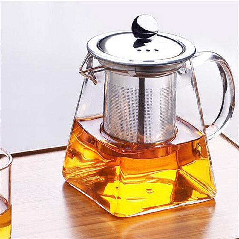 Heat Resistant Clear Glass Teapot With Infuser Coffee Tea Leaf Herbal Pot Gift Heat Resistant Clear Glass Teapot With Infuser Coffee Tea Leaf Herbal Pot Gift