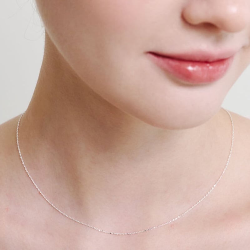 NUOY [Silver 925] Slim Line Shining Necklace