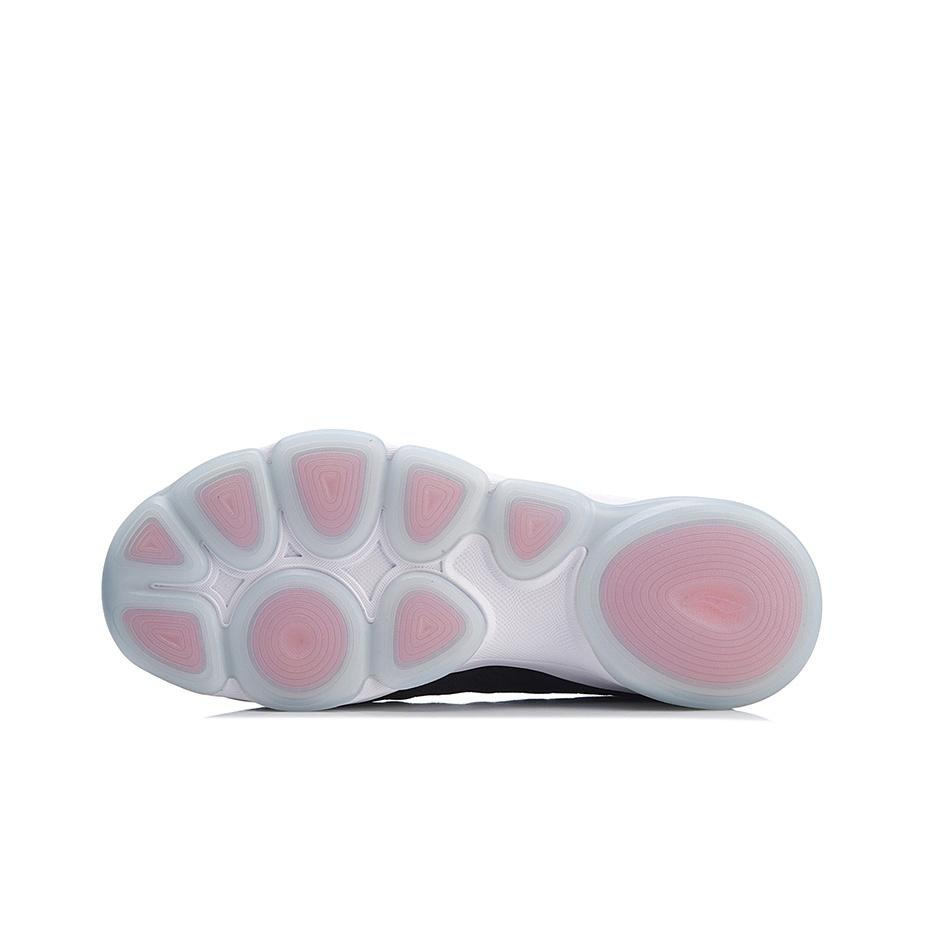 Li-Ning Unbounded Fabric Shock Absorbing Non-Slip High-Top Casual Shoes Women Shoes Black White AFJN008-1