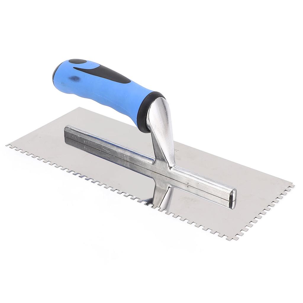 4 mm quadratische Zahnkelle, Edelstahl-Handzahnungskelle mit weichem Griff für Zementbetonmaurer