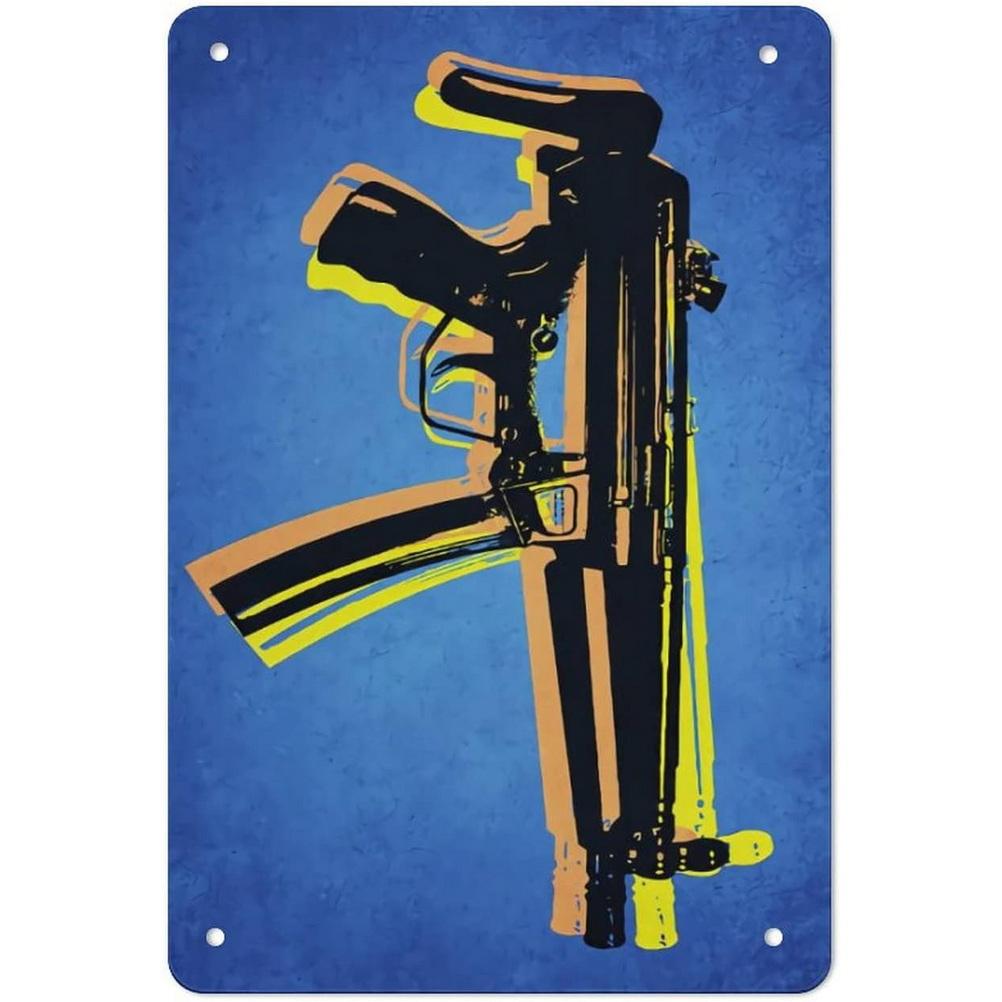 Metal Tin Signs Pistol Victory Wall Decoration Plaque Vintage Art Poster Iron Painting for Man Cave Home Cafe Garden Club Bar