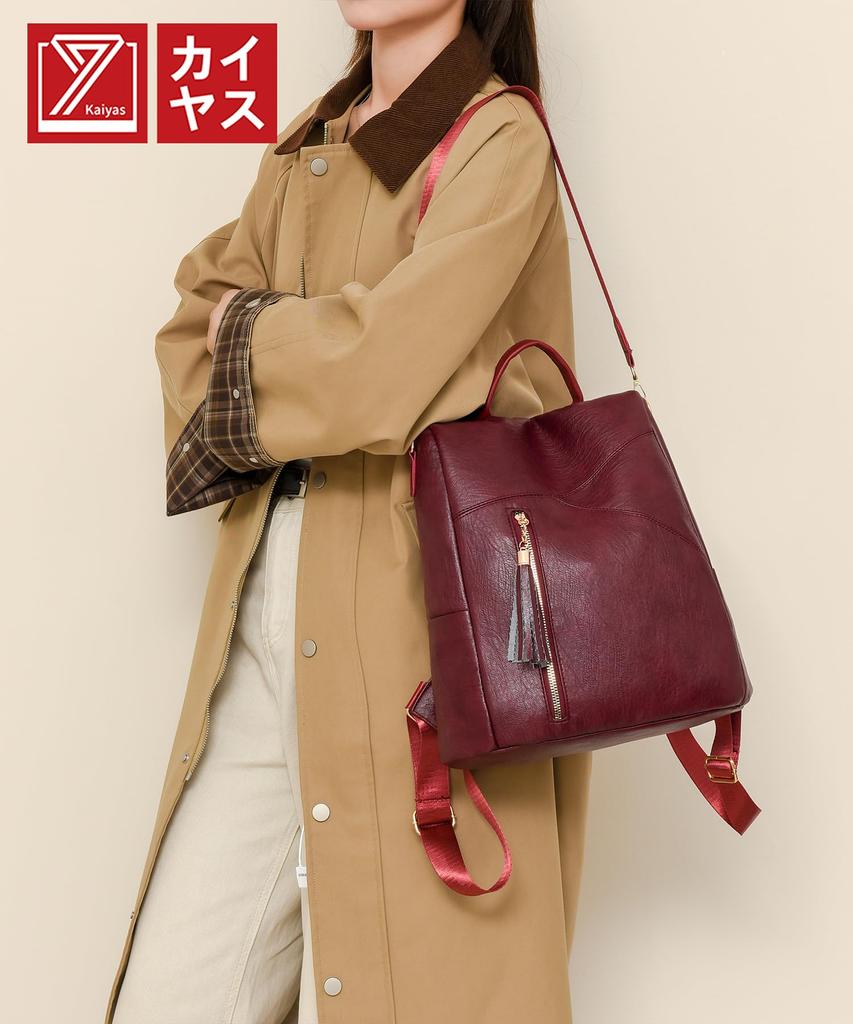 Kayiyasu 3-Way Backpack for Women, Leather-Touch HandbagShoulder Bag, Anti-Theft, Popular, Multi-Functional, Lightweight, Waterproof, Perfect for