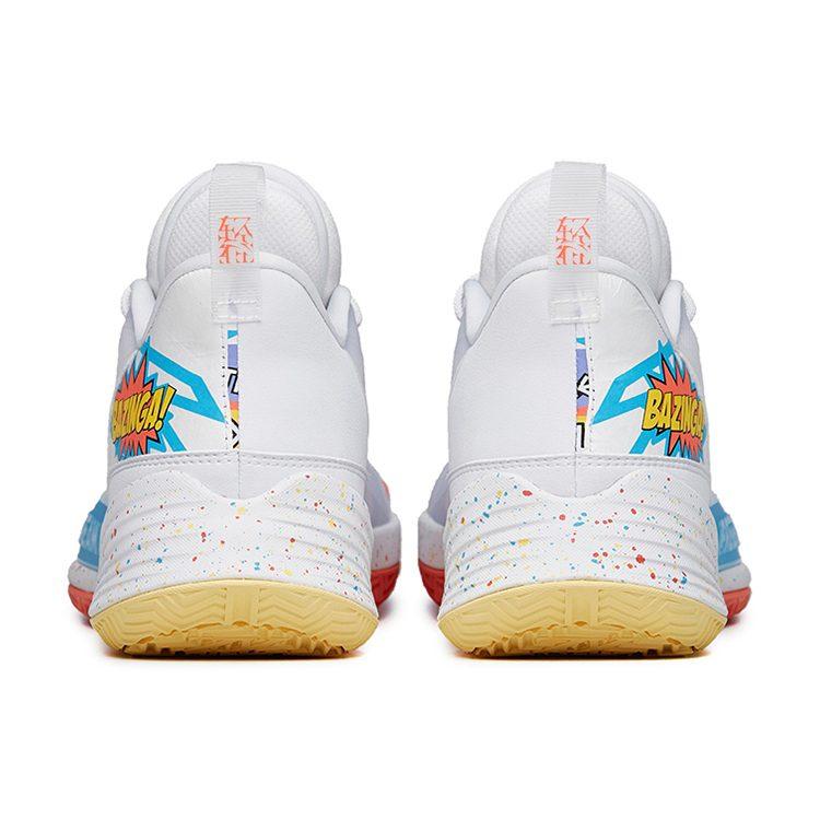 Anta Light Horseman 3 Cushioning Slip Resistant Mid top Basketball Shoes Men's White Blue 112221608-4