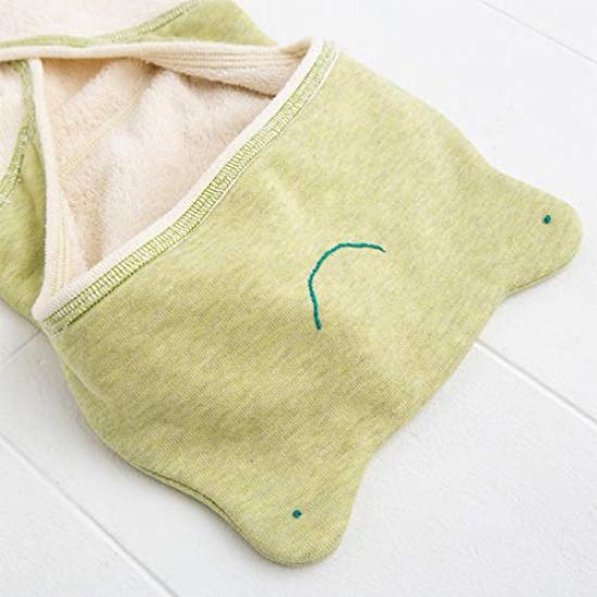 Pompkins BABY Organic Cotton Frog Bath Poncho Made In Japan Y-1344 100% [Rabbit, Bear, Series] (Frog)