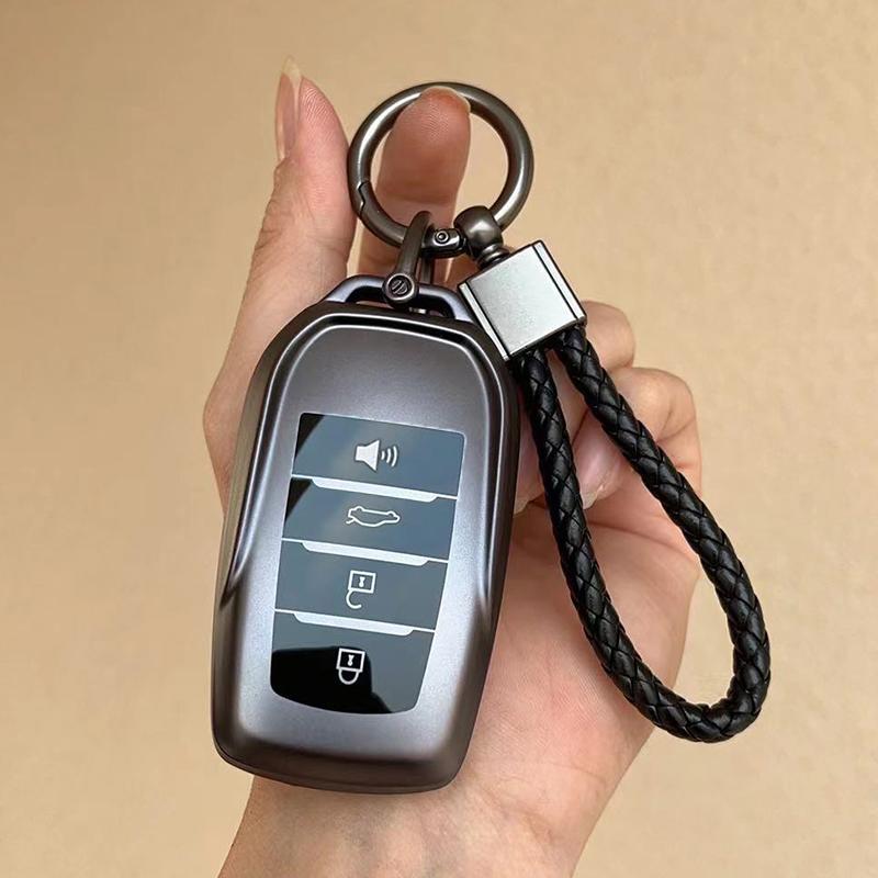 Tpu Car Key Case Cover Shell Fob For Toyota Chr Hilux Fortuner Land Cruiser 200 Camry Corolla Crown Rav4 Highland Key Chain