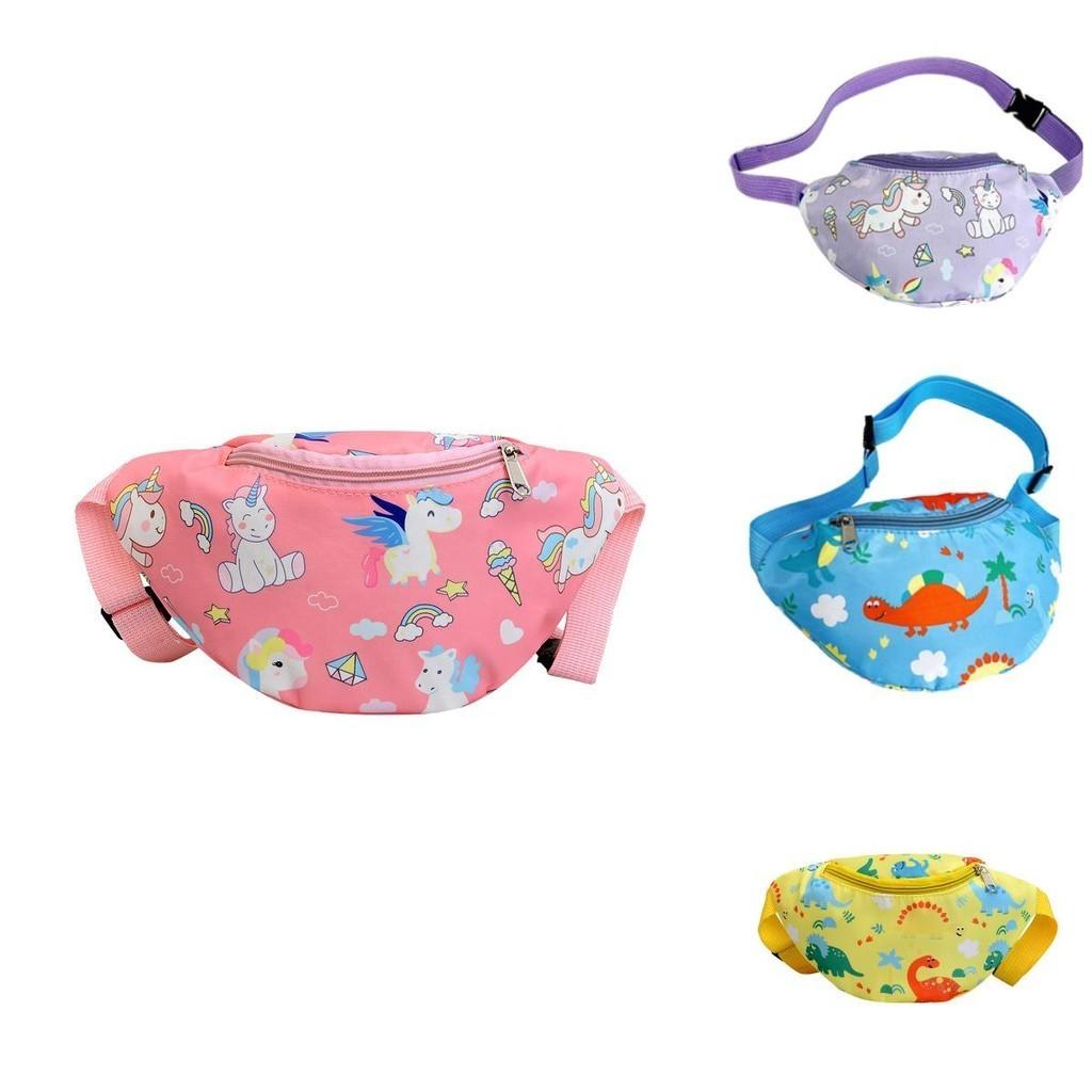 Cute Unicorn Kids Waist Bag Cartoon Dinosaur Shoulder Bag Nylon Material Lightweight And Theft-proof