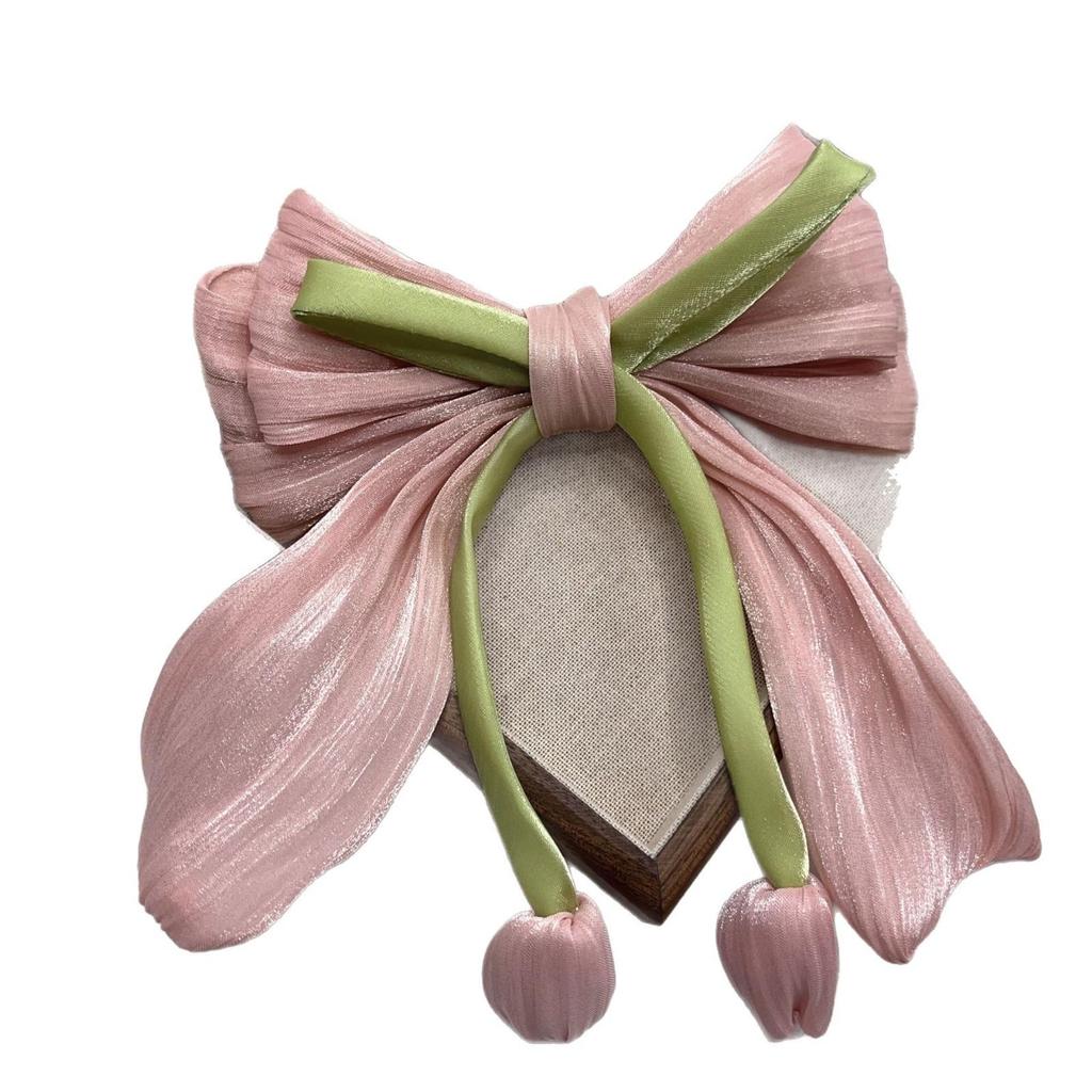 Tulip Bow Spring Clip - Fresh Sweet Hair Accessory with Tassels & High-End Feel