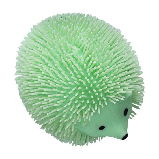 

Luminous Fuzz Hedgehog Toy Stress Relief LED Light-up Hedgehog Squeeze Toy Anti-Anxiety Fuzzy Ball Sensory Toy Party Favors B зелёный