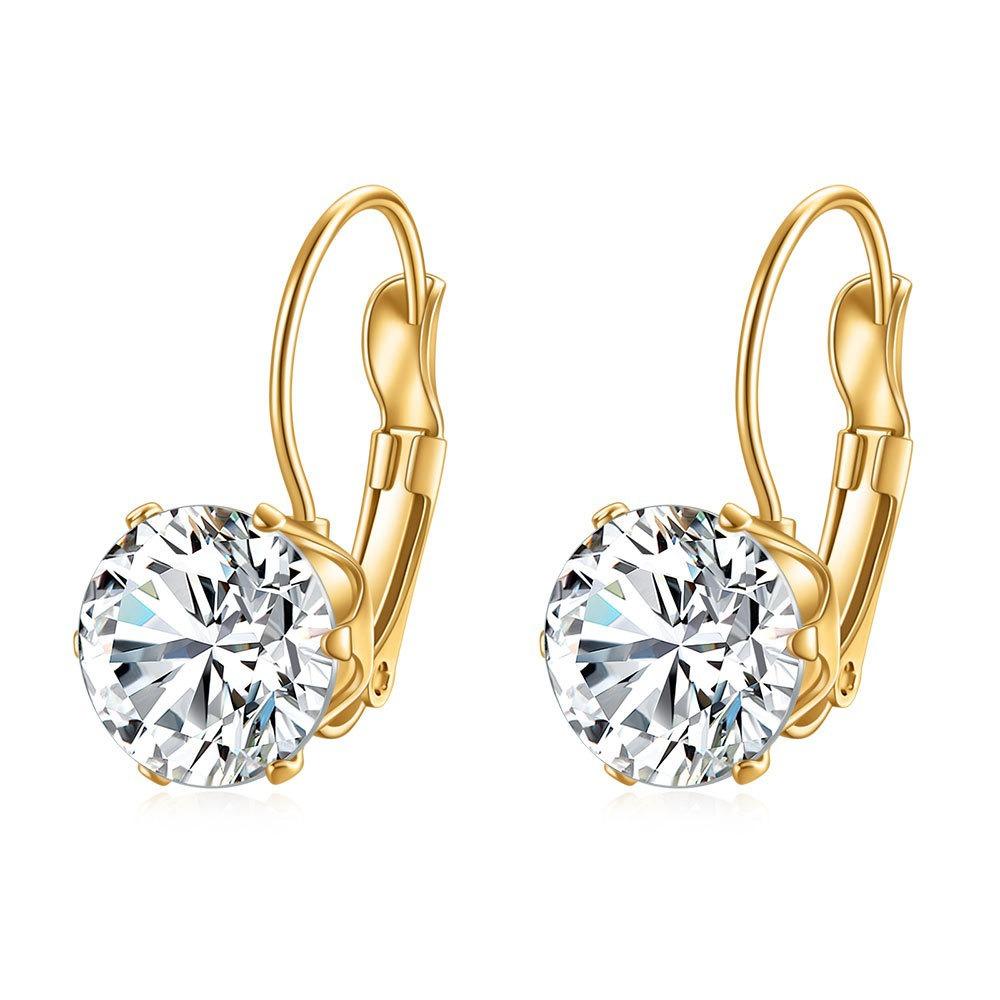 

French Vintage Zircon Earrings Women Personality High-End Ear Decor Metal Electric Circle Design