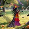 Halloween Witch Decorative Garden Stake Weather-proof Metal Outdoor Patio Yard Lawn Spooky Pumpkin Witch Sign Stake Ornament