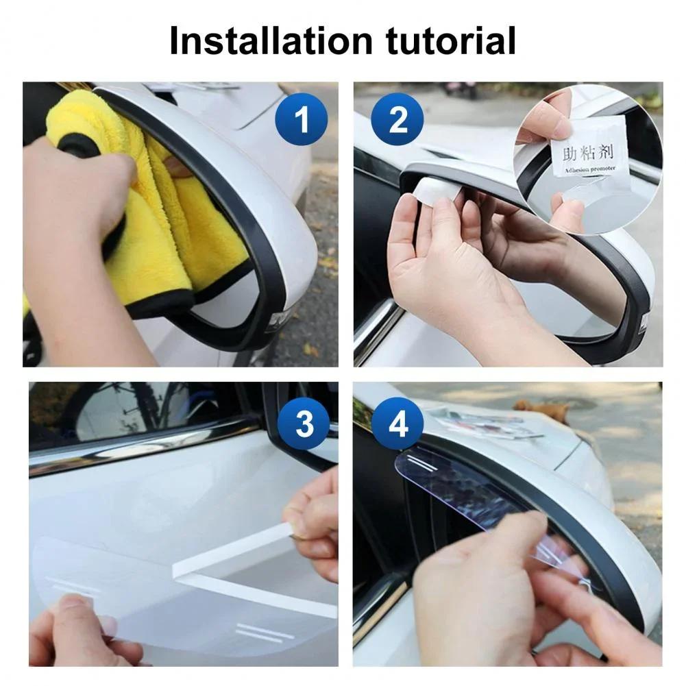 1 Pair Transparent Rearview Mirror for Cars Rainproof Eyebrows Colorful  Reversing Mirrors Rain Shields Rain Shields Universal