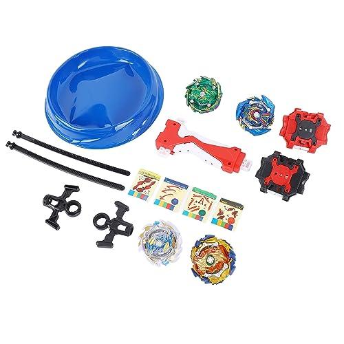 Ongwan Beyblade Burst 4-Piece Set, Rotating Gyro Toy with 2 Launchers and Detachable Battle Entries, Gyroscope Toy, Racing Game for Kids