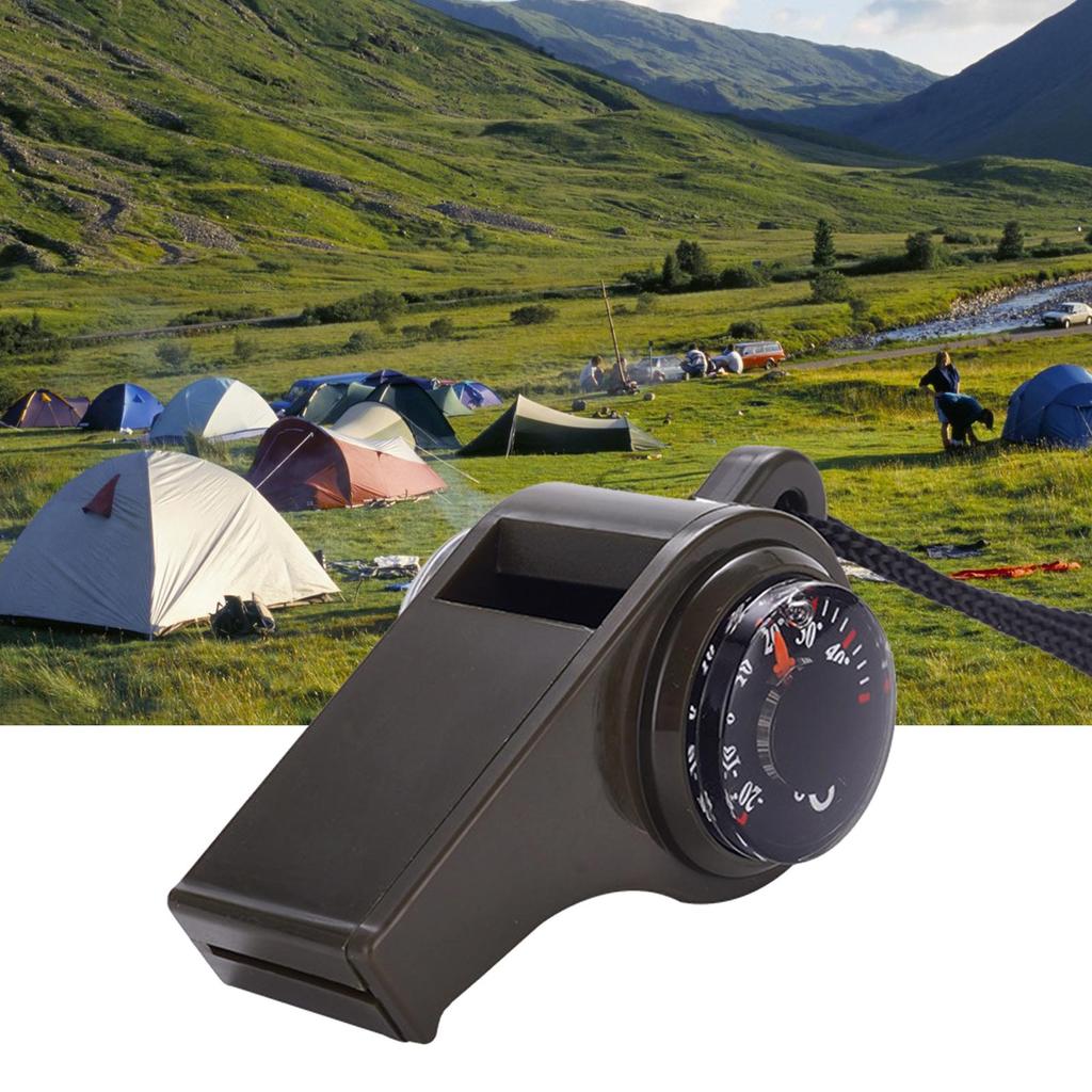 3pcs 3 In 1 Survival Whistle with Compass Thermometer Loud Safety Whistle Hiking Camping Rescues Signal Whistle Tool