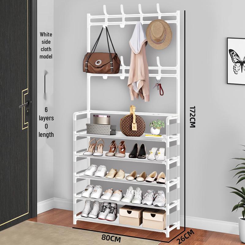 Moderner multifunktionaler Metall-Schuh- und Garderobenständer: Stand-Aufbewahrung, schlicht, minimalistisch für Schuhe und Kleidung