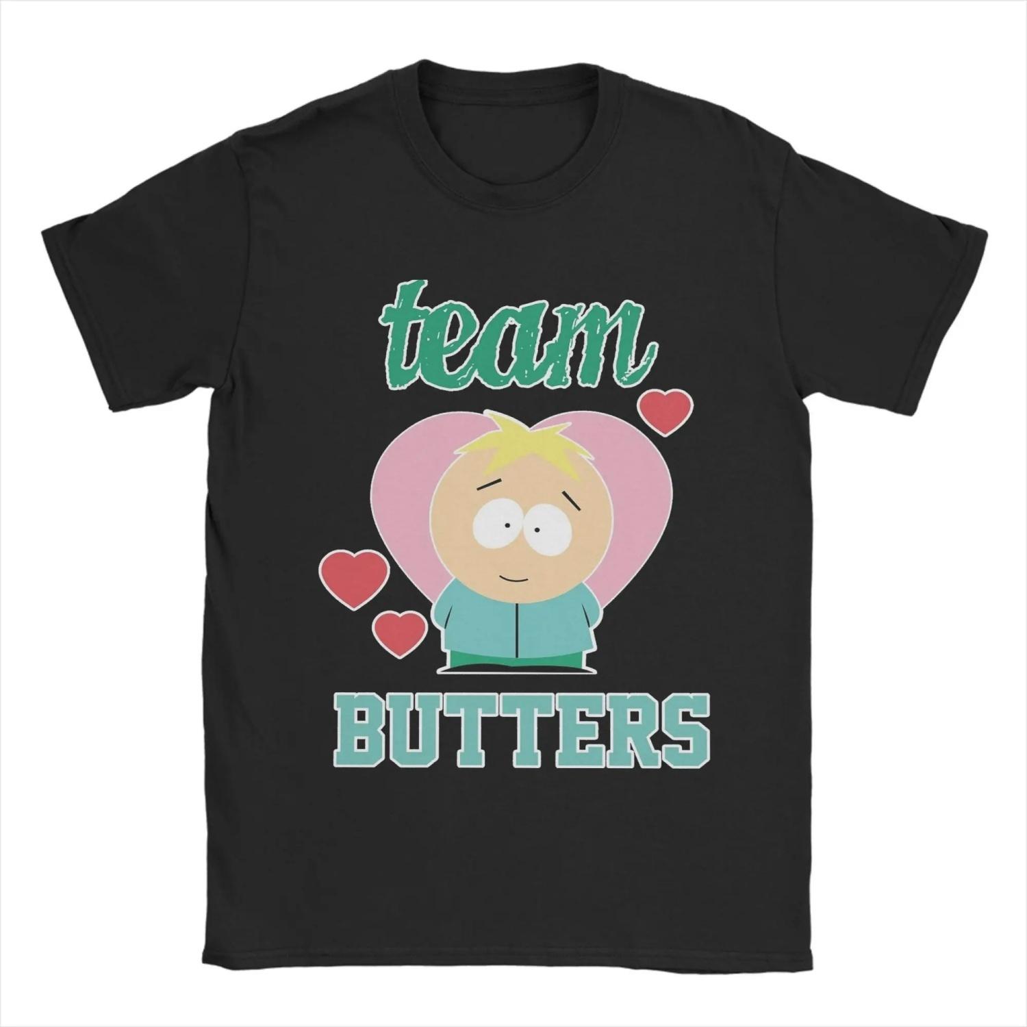 

Souths Parks TEAM BUTTERS T Shirt Pure Cotton Tops Funny Short Sleeve Round Collar Tee Shirt Plus Size T-Shirts S