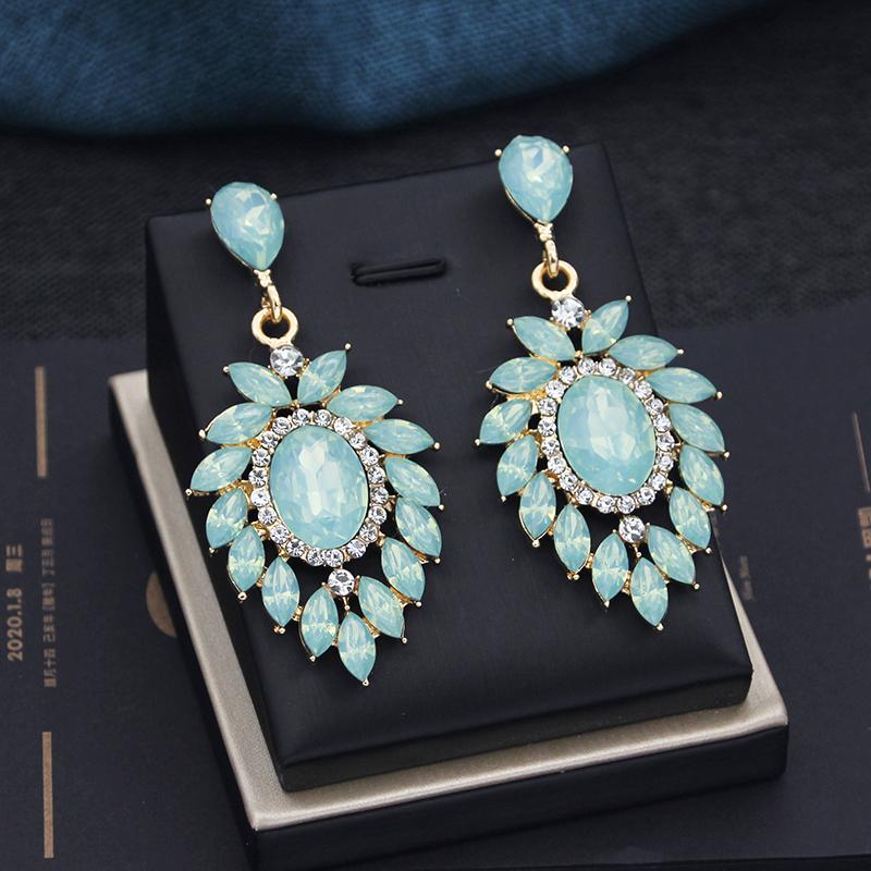 Gorgeous Rhinestone Crystal Dangle Earrings for Women Chunky Hypoallergenic Earrings Gift Jewelry Fashion