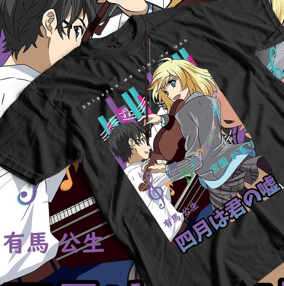 

Your Lie In April T-shirt Kaori Kousei Anime kaori miyazono Music Shirt All Size M