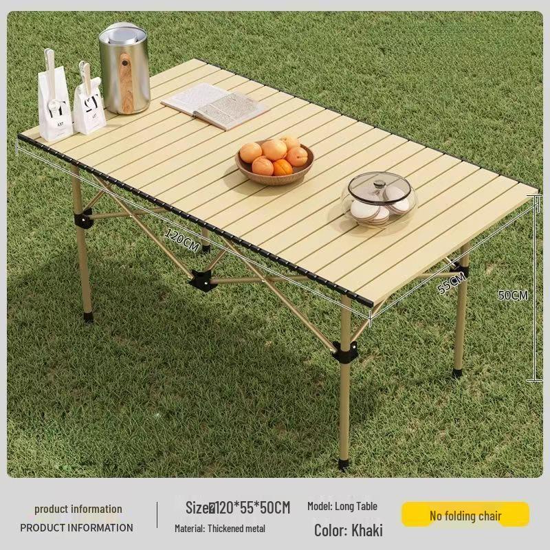 Portable Folding Outdoor Camping Table – Egg Roll Design for Picnic and Barbecue.