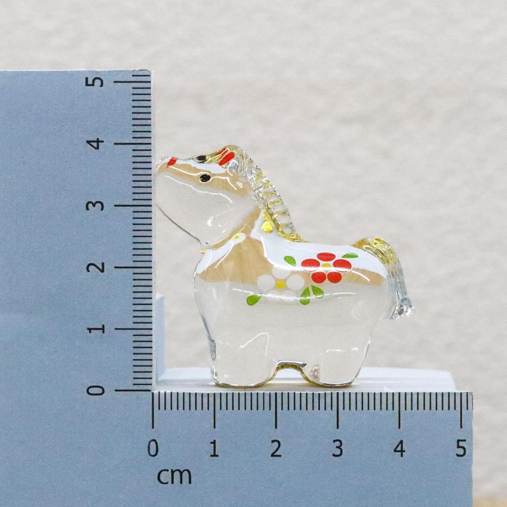 Craftsman House 2026 Zodiac Year of the Horse Glass Medium (Reiwa 8) Gold-Lacquered Ornament,