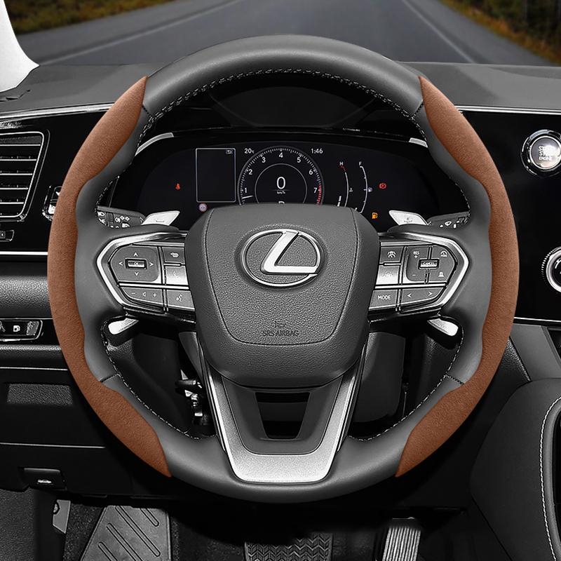 

Suitable for Lexus Anti-Slip Buckle Segmented Suede Steering Wheel Cover Suitable for Is250 Ct200H Is350 Es300H Rc Is300H Rx Rx450H Hs250H Nx300H