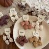 2pcs Plaid Elastic Hair Bands Floral Bow Scrunchies Baby Girls Hair Rope Tie Ponytail Holder Rubber Band Kids Hair Accessories