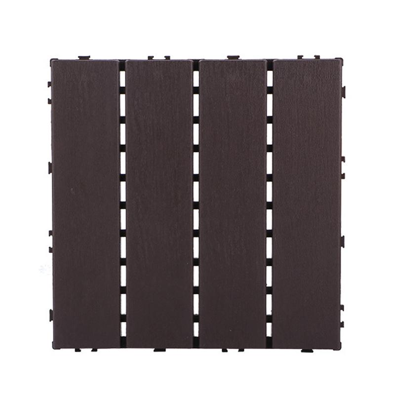 30X30Cm Hardwood Decking Tiles Interlocking Composite Wood Floor Covering for Outdoor Garden Terrace Easy Installation