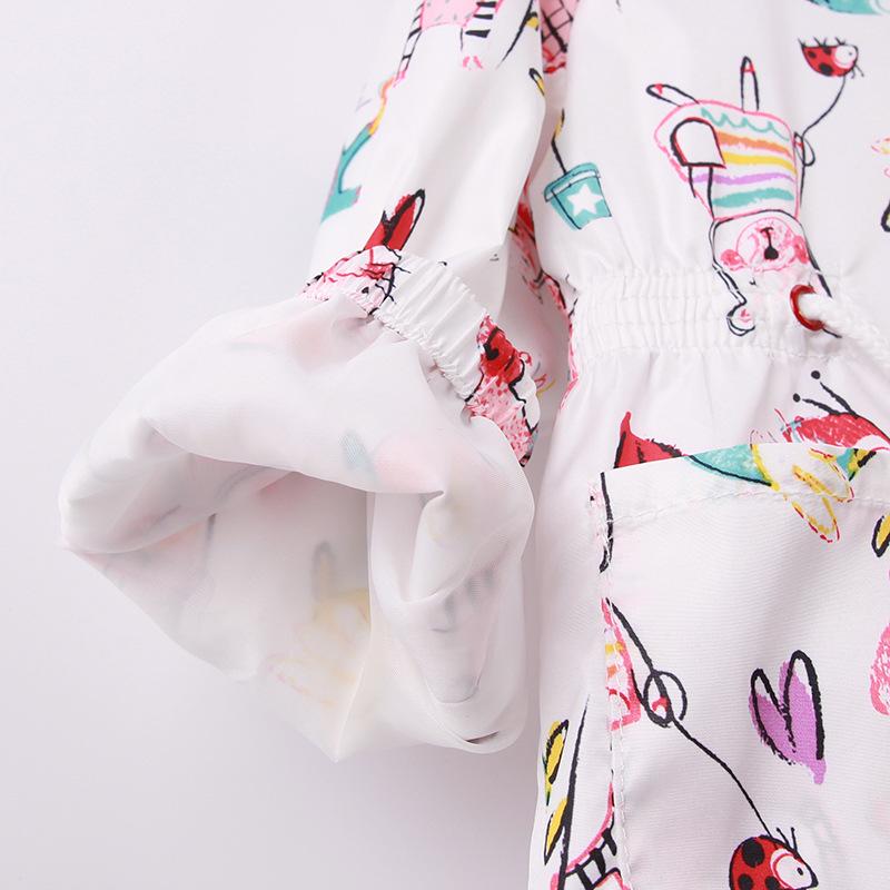 New Children's Spring and Autumn Hooded Zipper Shirt Girls Drawstring Jacket Coat