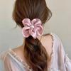 1PC Spring Atmosphere Pearl Head Rope Temperament Large Intestine Hairband Fairy Style Big Flower Leather Stretching