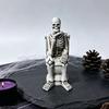 Miniature Skeleton Figure On Toilet Figurine, Funny Gothic Bathroom Statue, Spooky Unique Party Props Halloween Resin Ornament for Home Office