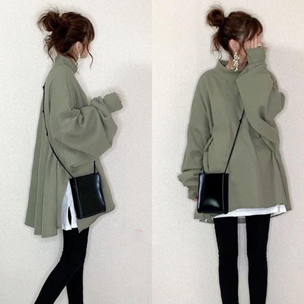 2024 Autumn/Winter Women's Japanese Style Pullover: 8 Solid Colors, Fake Two-Piece Design