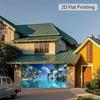 2D Planar Drawing 1 Tropical Palm Resort Pool Cover  for Garden Party Decoration Walls Garage Door Polyester Material