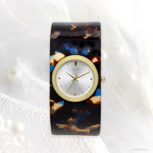 Fieldwork Women's Analog Acetate Bangle Watch, Dark Brown, Flaban ST291-5