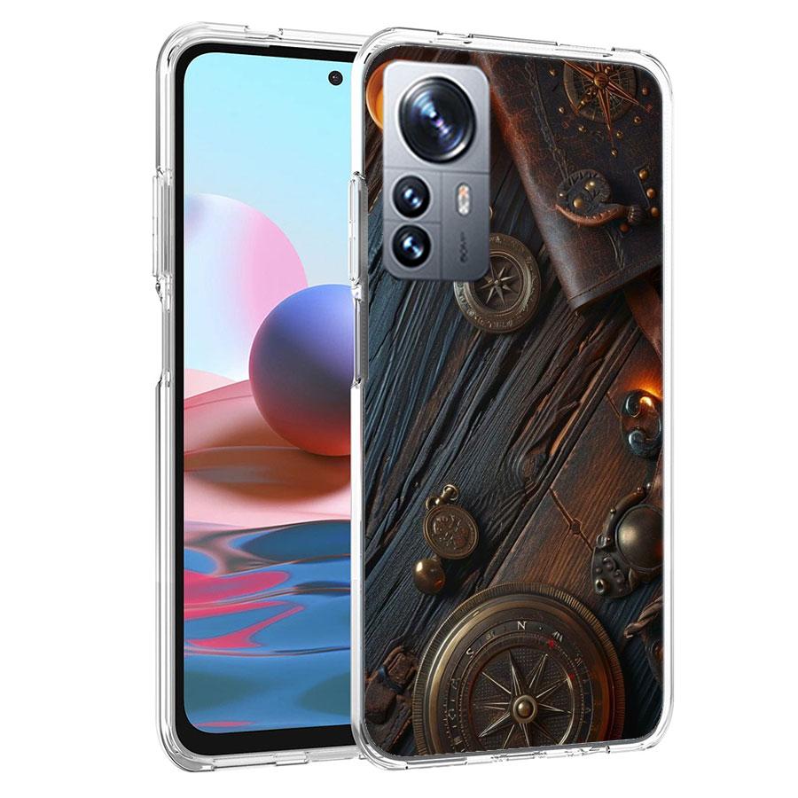 Alte Karten Retro-Kompasse Und Teleskope Handyhülle Für Redmi Note 13 Pro Plus 14 Pro+ 12S 12 11S 11T 11E 11 10S 10 9S 9 Xiao