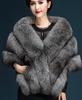 Autumn and winter bride fur shawl imitation fur fox hair thickened splicing fluff sleeveless dress with coat