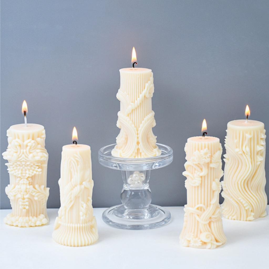 Aromatherapy Candle Mold Non-Stick Silicone Candle Mold 3d Carved Candle Mould Flexible For Aromatherapy Diy Crafts Home