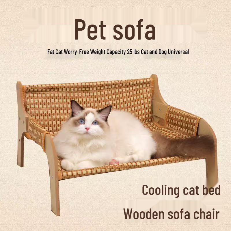 Scratch-Resistant Rattan Cat & Dog Sofa Bed