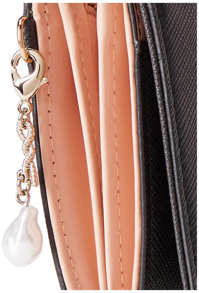 Jill Stuart Women's Gloria L-shaped Zipper Folding Wallet with Ribbon Motif, Cowhide Leather, JSLW3AS2