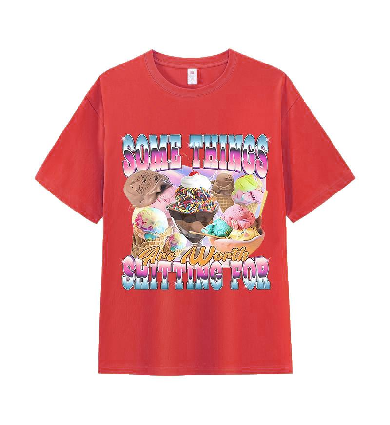 Ice Cream Lover Funny Meme Graphic T-shirt Men Women Fashion Vintage Clothing T Shirt Casual O-Neck Cotton Short Sleeve T Shirts